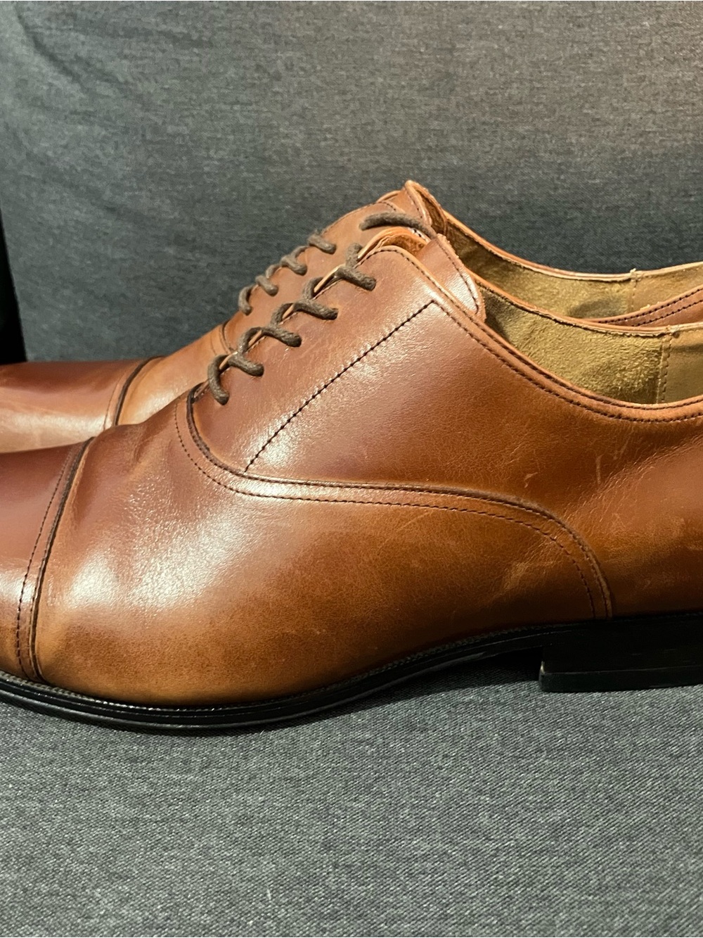 Florsheim Brown Leather Cap-Toe Oxford Dress Shoes